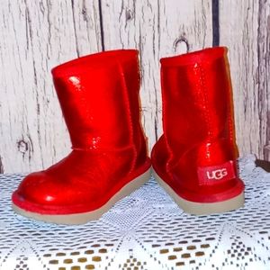 Size 12 GIRLS RED SPARKLY UGG BOOTS